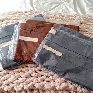 NWT Bundle of 3 Half Bistro Cotton Canvas Server Aprons in Grey and Walnut